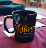 "Python: It's Good For You" Mug (Black)