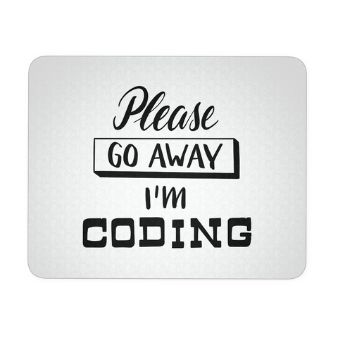 "Please go away, I'm coding" Developer Mouse Pad (Black/White)