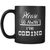 "Please go away, I'm coding" Developer Mug (Black)