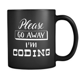 "Please go away, I'm coding" Developer Mug (Black)