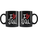 "I Love SQL" Mug (Black)