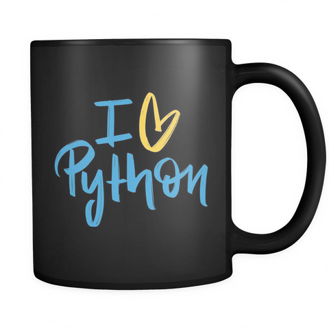 "I Love Python" Mug (Black)