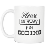 "Please go away, I'm coding" Developer Mug (White)