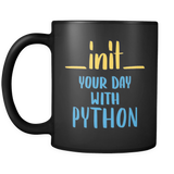 "__init__ Your Day With Python" Mug (Black)