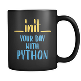 "__init__ Your Day With Python" Mug (Black)