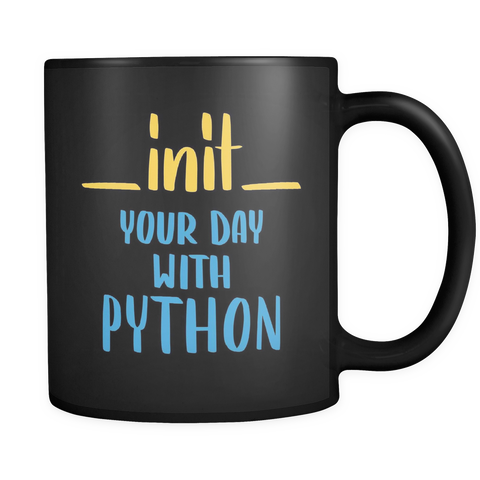 "__init__ Your Day With Python" Mug (Black)