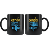 "conda install coffee" Python Mug (Black)