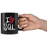 "I Love SQL" Mug (Black)