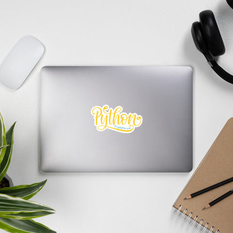 "Python: It's Good For You" Sticker (Yellow)