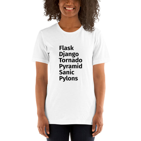 Python Web Framework Unisex T-Shirt Black