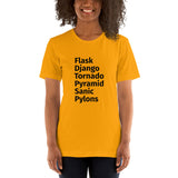 Python Web Framework Unisex T-Shirt Black