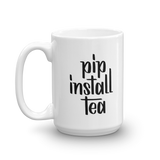 "pip install tea" Python Mug