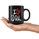"I Love SQL" Mug (Black)