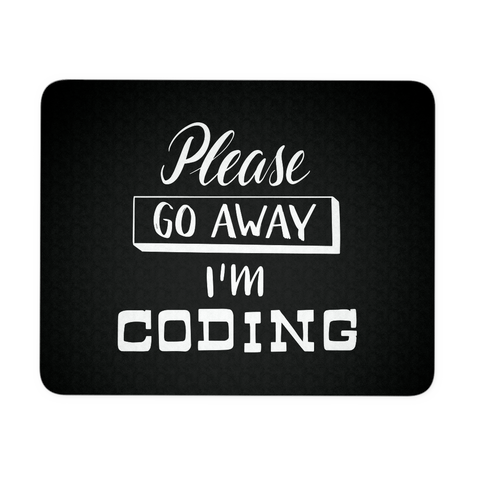 "Please go away, I'm coding" Developer Mouse Pad (Black/White)