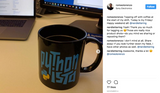 "Pythonista" Python Mug (Black)