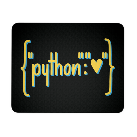 "Python Heart Dictionary" Mouse Pad (Black)