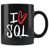 "I Love SQL" Mug (Black)