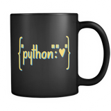 "Python Heart Dictionary" Mug (Black)