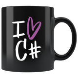 "I Love C#" Mug (Black)