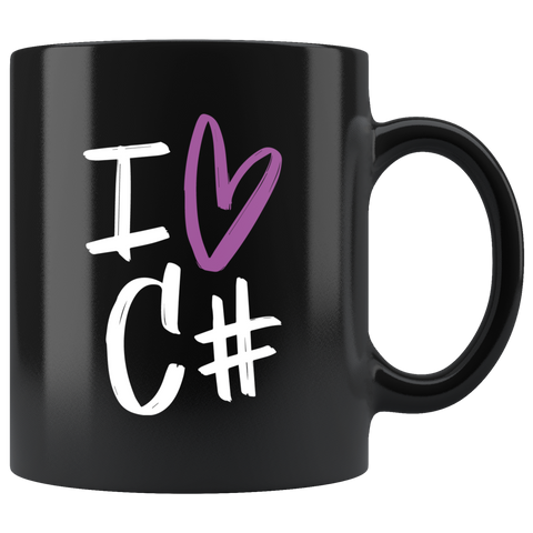 "I Love C#" Mug (Black)