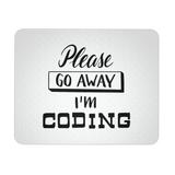 "Please go away, I'm coding" Developer Mouse Pad (Black/White)