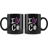 "I Love C#" Mug (Black)