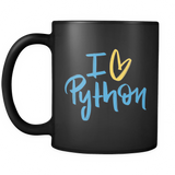"I Love Python" Mug (Black)