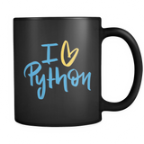 "I Love Python" Mug (Black)