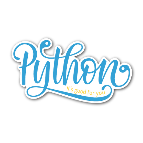 "Python: It's Good For You" Sticker (Blue)