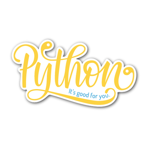 "Python: It's Good For You" Sticker (Yellow)