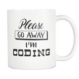 "Please go away, I'm coding" Developer Mug (White)