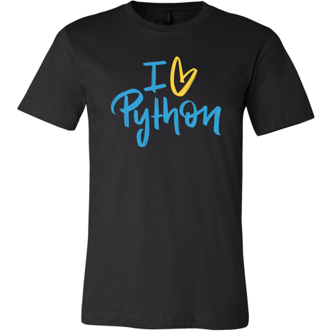 "I Love Python" T-Shirt (Multiple Colors)