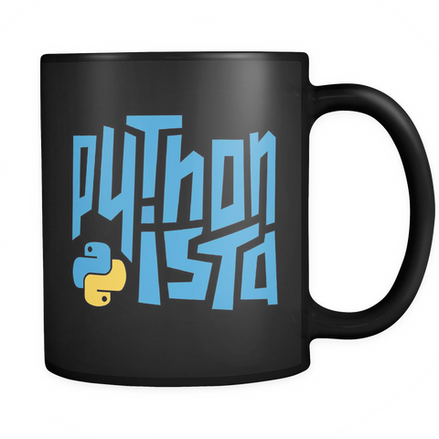 "Pythonista" Python Mug (Black)