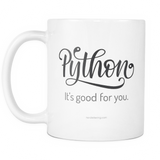 "Python: It's Good For You" Mug