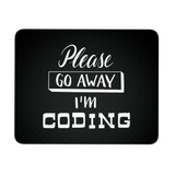 "Please go away, I'm coding" Developer Mouse Pad (Black/White)