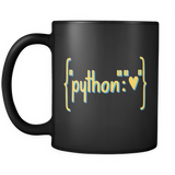 "Python Heart Dictionary" Mug (Black)