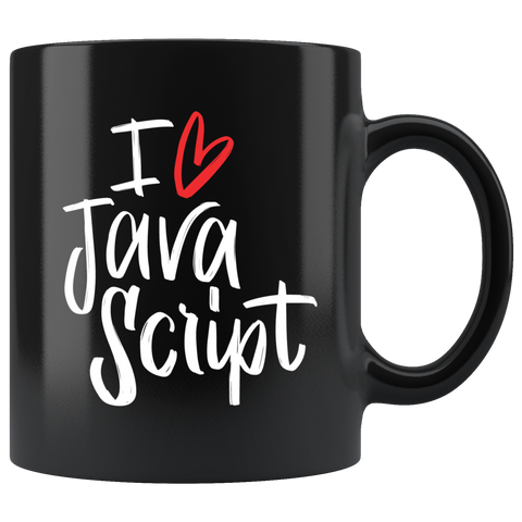 "I Love JavaScript" Mug (Black)